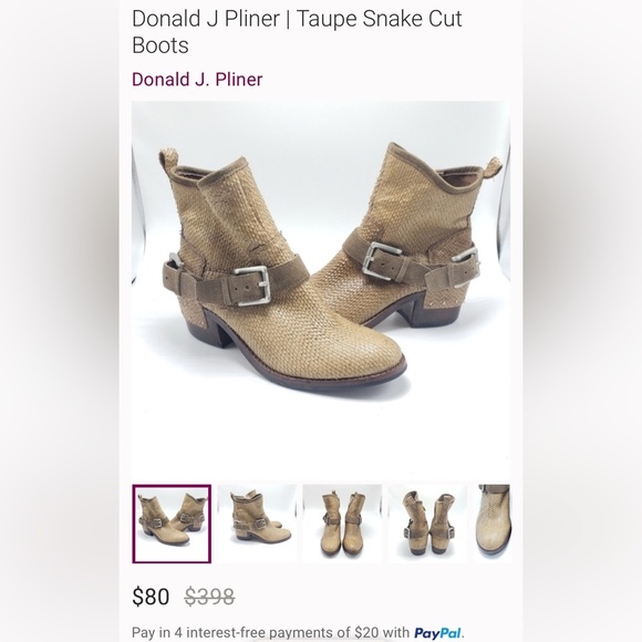 HOST PICK 🎉Donald J. Pliner Snakeskin Suede Buckle  Ankle Booties - Picture 5 of 8